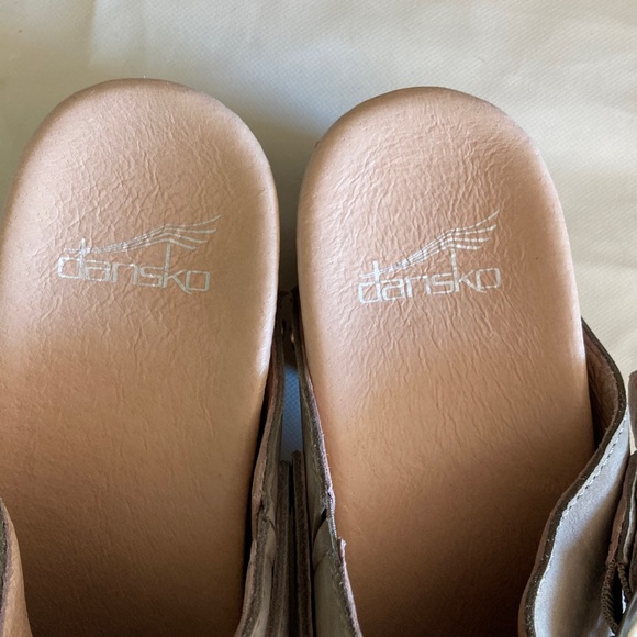 Dansko Women's Beige Buckle Mules - Picture 2 of 11